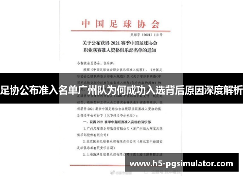 足协公布准入名单广州队为何成功入选背后原因深度解析